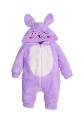 Wholesale Baby Girl Embroidered Welsoft Jumpsuit 3-12M Kidexs 1026-40121 Lilac