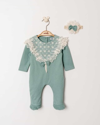 Wholesale Baby Girl Jumpsuit 0-6M Miniborn 2019-6338 Green