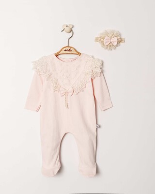 Wholesale Baby Girl Jumpsuit 0-6M Miniborn 2019-6338 Cream