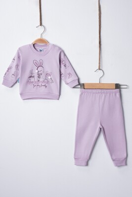 Wholesale Baby Girl Rabbit Pajama Set 3-9M Hoppidik 2017-2391 Lilac