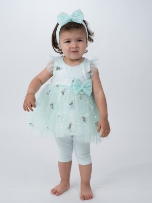 Wholesale Baby Girls 2-Piece Blouse and Leggings set 6-24M Serkon Baby&Kids 1084-M0404 Mint Green 