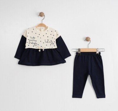 Wholesale Baby Girls 2-Piece Blouse and Leggings Set 9-24M Tofigo 2013-9018 Navy 