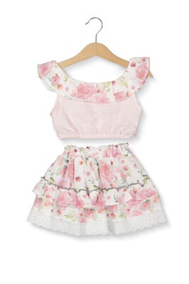 Wholesale Baby Girls 2-Piece Blouse and Skirt Set 6-24M Boncuk Bebe 1006-6109 Pink