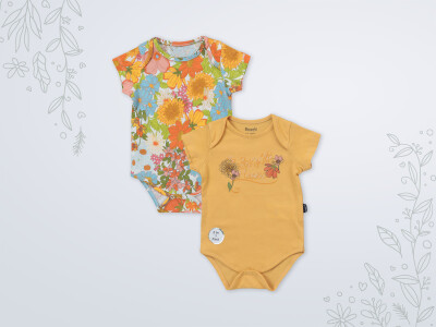 Wholesale Baby Girls 2-Piece Bodysuit 3-18M Miniworld 1003-18199 - Miniworld