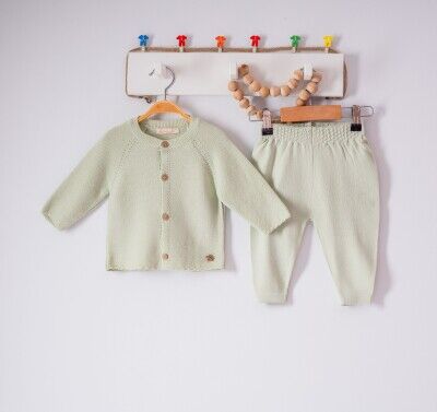 Wholesale Baby Girls 2-Piece Cardigan and Pants Set 3-12M Milarda 2001-6047 Mint Green 