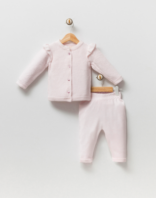 Wholesale Baby Girls 2-Piece Cardigan and Pants Set 3-12M Milarda 2001-6081 Pink