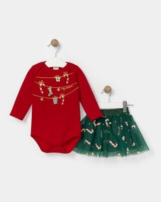 Wholesale Baby Girls 2-Piece Christmas Onesies and Skirt 6-18M Bupper Kids 1053-23501 - Bupper Kids (1)