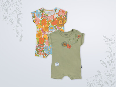 Wholesale Baby Girls 2-Piece Jumpsuit 3-18M Miniworld 1003-18196 Oil Green