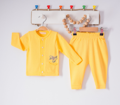 Wholesale Baby Girls 2-Piece Knitwear Cardigan and Pants Set 0-9M Milarda 2001-6039 - Milarda