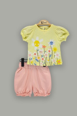 Wholesale Baby Girls 2-Piece T-Shirt Sets with Shorts 6-18M Kumru Bebe 1075-3814 - Kumru Bebe (1)