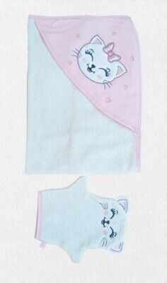 Wholesale Baby Girls 2-Piece Towel Set 0-18M Tomuycuk 1074-55093 - Tomuycuk