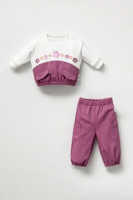 Wholesale Baby Girls 2-Piece Track Suit Set 3-12M Wogi 1030-WG-2906A Purple