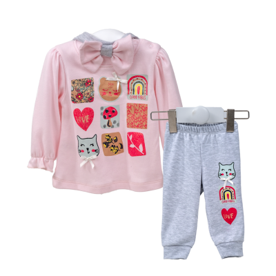 Wholesale Baby Girls 2-Piece Tracksuit Set 3-12M Serkon Baby&Kids 1084-M1871 - Serkon Baby&Kids