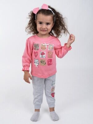 Wholesale Baby Girls 2-Piece Tracksuit Set 3-12M Serkon Baby&Kids 1084-M1871 - Serkon Baby&Kids (1)