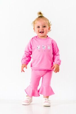 Wholesale Baby Girls 2-Piece Tracksuit Set 6-18M 1099-508 Pink