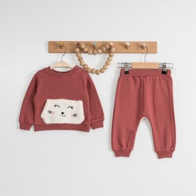 Wholesale Baby Girls 2-Piece Tracksuit Set 6-18M Eray Kids 1044-6230 Tile Red 