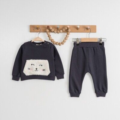 Wholesale Baby Girls 2-Piece Tracksuit Set 6-18M Eray Kids 1044-6230 Anthracite Color