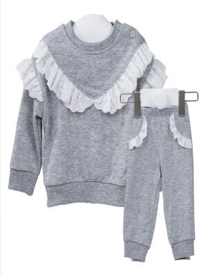 Wholesale Baby Girls 2-Piece Tracksuit Set 6-18M Serkon Baby&Kids 1084-M0578 Gray