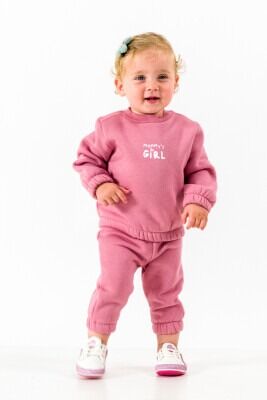 Wholesale Baby Girls 2-Piece Tracksuit Set 6-18M Tuffy 1099-509 Dusty Rose