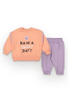 Wholesale Baby Girls 2-Piece Tracksuit Set 6-18M Tuffy 1099-6516 pinkish orange