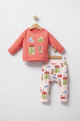 Wholesale Baby Girls 2-Piece Tracksuit Set 6-24M Tongs 1028-3558 - Tongs (1)