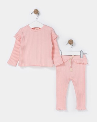 Wholesale Baby Girls 2-Piece Tracksuit Set 9-24M Bupper Kids 1053-23935 Pink