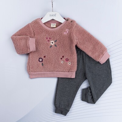 Wholesale Baby Girls 2-Piece Tracksuit Set 9-24M Sani 1068-6972 Dusty Rose