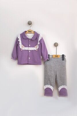Wholesale Baby Girls 3-Piece Jacket Trousers and Long Sleeve T-Shirt Set 6-18M Lummy Baby 2010-9060 - Lummy Baby (1)
