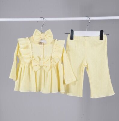 Wholesale Baby Girls 3-Piece Set 3-18M Serkon Baby&Kids 1084-M0570 Yellow