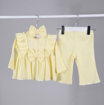 Wholesale Baby Girls 3-Piece Set 3-18M Serkon Baby&Kids 1084-M0570 Yellow