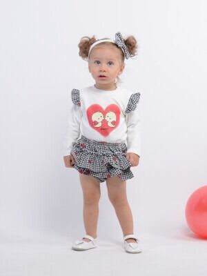 Wholesale Baby Girls 3-Piece Set With Skirt 3-12M Serkon Baby&Kids 1084-M0149 Red