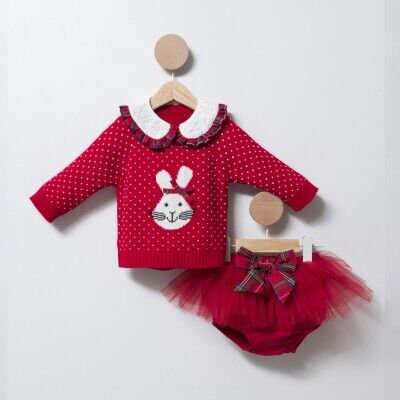 Wholesale Baby Girls 3-Piece Sweat and Skirt Set 6-18M Cumino 1014-CMN3370 Red