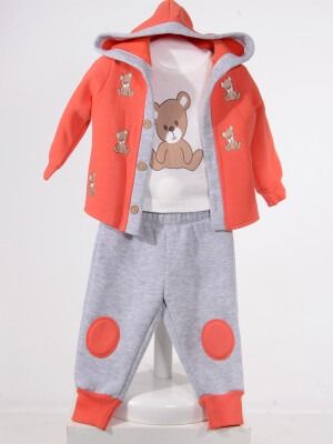 Wholesale Baby Girls 3-Piece Tracksuit Set 3-24M Serkon Baby&Kids 1084-M0395 - Serkon Baby&Kids