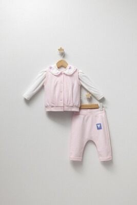 Wholesale Baby Girls 3-Piece Vest Pants and Blouse Set 9-24M Tongs 1028-4394 - Tongs