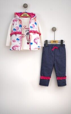 Wholesale Baby Girls 3-Piece Vest Pants and Long Sleeve T-Shirt 6-18M Lummy Baby 2010-9078 White