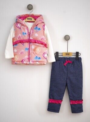 Wholesale Baby Girls 3-Piece Vest Pants and Long Sleeve T-Shirt 6-18M Lummy Baby 2010-9078 Salmon Color 
