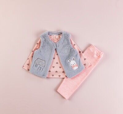 Wholesale Baby Girls 3-Piece Vest Sweater and Leggings Set 6-18M BabyRose 1002-4342 - BabyRose