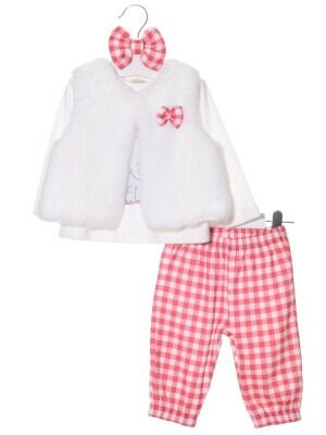 Wholesale Baby Girls 4-Piece Set With Vest 6-18M Serkon Baby&Kids 1084-M0376 Red