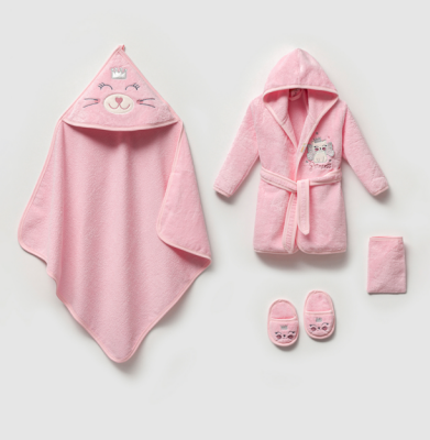 Wholesale Baby Girls 4-Pieces Bathroom Set 0-36M Ramel Kids 1072-703K - Ramel Kids