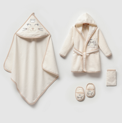 Wholesale Baby Girls 4-Pieces Bathroom Set 0-36M Ramel Kids 1072-703K Beige