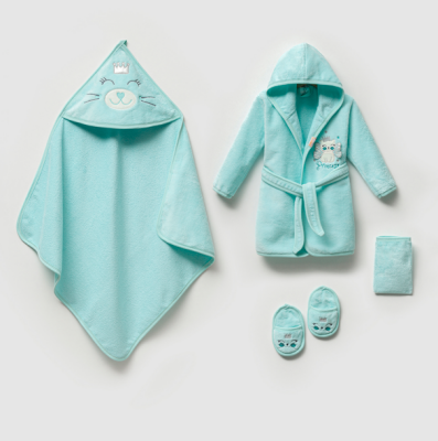 Wholesale Baby Girls 4-Pieces Bathroom Set 0-36M Ramel Kids 1072-703K Mint Green 