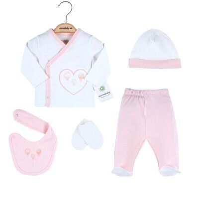 Wholesale Baby Girls 5-Piece Newborn Set 0-3M Ciccimbaby 1043-4686-1 - Ciccimbaby