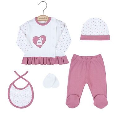 Wholesale Baby Girls 5-Piece Newborn Set 0-3M Ciccimbaby 1043-4816 - Ciccimbaby