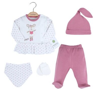 Wholesale Baby Girls 5-Piece Newborn Set 0-3M Ciccimbaby 1043-4843 - Ciccimbaby