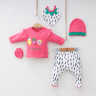 Wholesale Baby Girls 5-Piece Newborn Set 0-3M Minizeyn 2014-7035 Pink