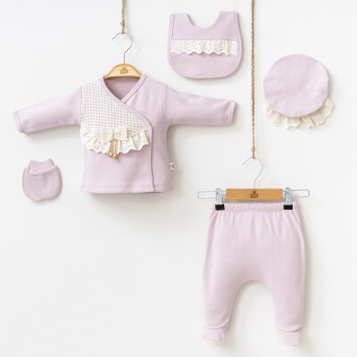 Wholesale Baby Girls 5-Piece Newborn Set 0-3M Minizeyn 2014-7045 - Minizeyn