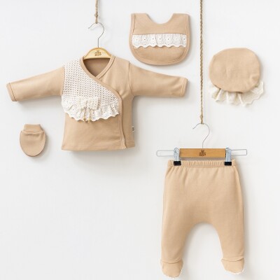 Wholesale Baby Girls 5-Piece Newborn Set 0-3M Minizeyn 2014-7045 Mink