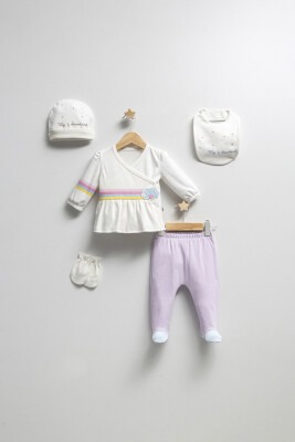 Wholesale Baby Girls 5-Piece Newborn Set 0-3M Tongs 1028-4385 - Tongs