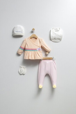 Wholesale Baby Girls 5-Piece Newborn Set 0-3M Tongs 1028-4385 - Tongs (1)