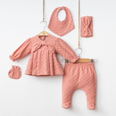 Wholesale Baby Girls 5-Piece Onesies Set 0-3M Minizeyn 2014-7065 Dusty Rose